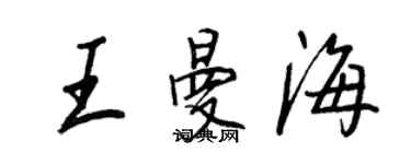 王正良王曼海行书个性签名怎么写