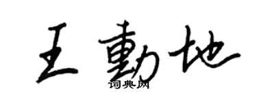 王正良王动地行书个性签名怎么写