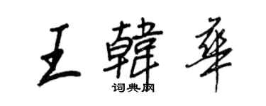 王正良王韩华行书个性签名怎么写