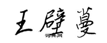 王正良王壁蔓行书个性签名怎么写