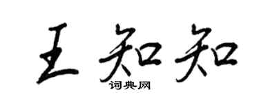 王正良王知知行书个性签名怎么写