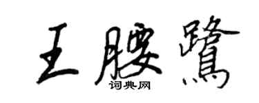 王正良王腰鹭行书个性签名怎么写
