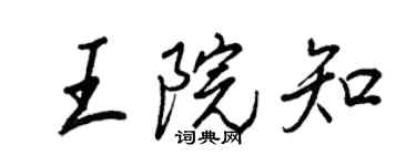 王正良王院知行书个性签名怎么写