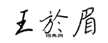 王正良王于眉行书个性签名怎么写