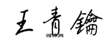 王正良王青钥行书个性签名怎么写
