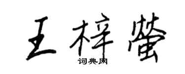 王正良王梓萤行书个性签名怎么写