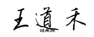 王正良王道禾行书个性签名怎么写