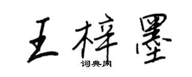 王正良王梓墨行书个性签名怎么写