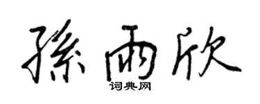 王正良孙雨欣行书个性签名怎么写