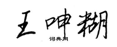 王正良王呻糊行书个性签名怎么写