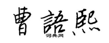 王正良曹语熙行书个性签名怎么写