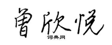 王正良曾欣悦行书个性签名怎么写