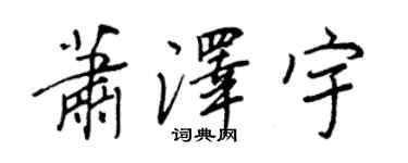 王正良萧泽宇行书个性签名怎么写