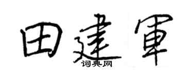 王正良田建军行书个性签名怎么写