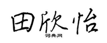 王正良田欣怡行书个性签名怎么写