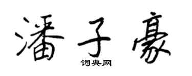 王正良潘子豪行书个性签名怎么写