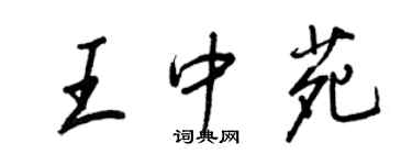 王正良王中苑行书个性签名怎么写