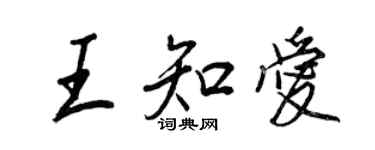 王正良王知爱行书个性签名怎么写
