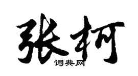 胡问遂张柯行书个性签名怎么写