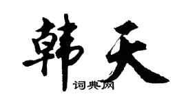 胡问遂韩天行书个性签名怎么写