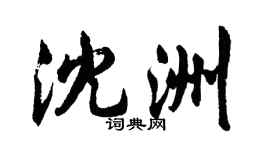 胡问遂沈洲行书个性签名怎么写