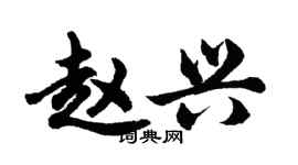 胡问遂赵兴行书个性签名怎么写