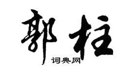 胡问遂郭柱行书个性签名怎么写