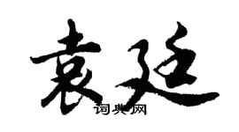 胡问遂袁廷行书个性签名怎么写