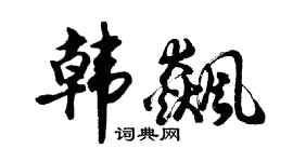 胡问遂韩飙行书个性签名怎么写