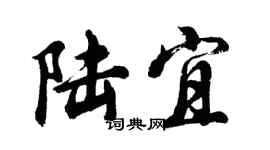 胡问遂陆宜行书个性签名怎么写