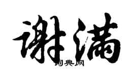 胡问遂谢满行书个性签名怎么写