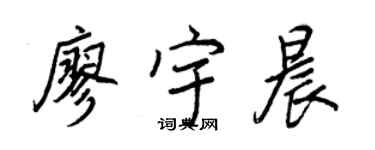 王正良廖宇晨行书个性签名怎么写