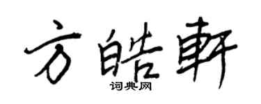 王正良方皓轩行书个性签名怎么写