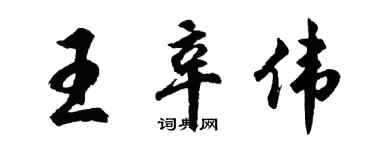 胡问遂王辛伟行书个性签名怎么写
