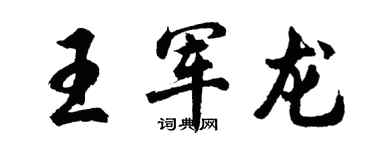 胡问遂王军龙行书个性签名怎么写