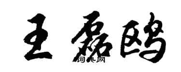 胡问遂王磊鸥行书个性签名怎么写