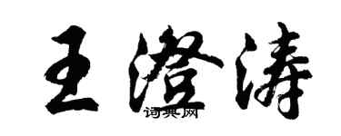 胡问遂王澄涛行书个性签名怎么写