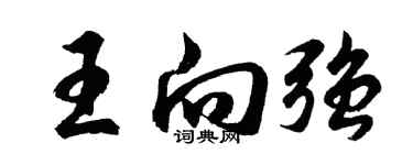 胡问遂王向强行书个性签名怎么写