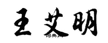 胡问遂王艾明行书个性签名怎么写