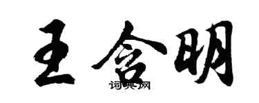 胡问遂王含明行书个性签名怎么写