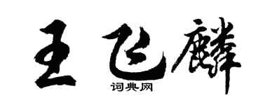 胡问遂王飞麟行书个性签名怎么写
