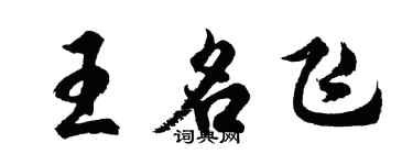 胡问遂王名飞行书个性签名怎么写