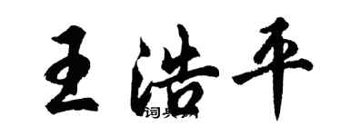 胡问遂王浩平行书个性签名怎么写