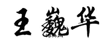 胡问遂王巍华行书个性签名怎么写