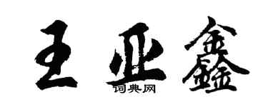 胡问遂王亚鑫行书个性签名怎么写