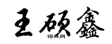 胡问遂王硕鑫行书个性签名怎么写