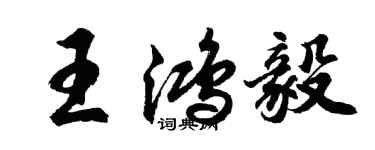 胡问遂王鸿毅行书个性签名怎么写