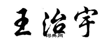 胡问遂王治宇行书个性签名怎么写