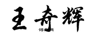 胡问遂王奇辉行书个性签名怎么写