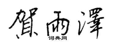 王正良贺雨泽行书个性签名怎么写
